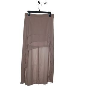 Pripe Mauve Chiffon High Low Tiered Skirt Size Medium NWOT